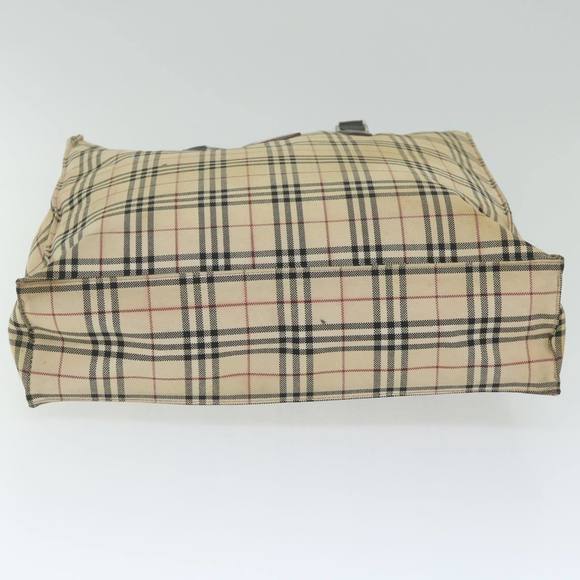 BURBERRY Nova Check Black label Hand Bag Canvas Beige Auth bs11104 - Picture 5 of 16